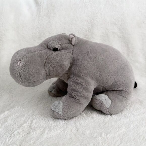 Wild Republic Hippo Plush Stuffed Realistic Grey Hippopotamus 12" Cuddlekins - Picture 1 of 5